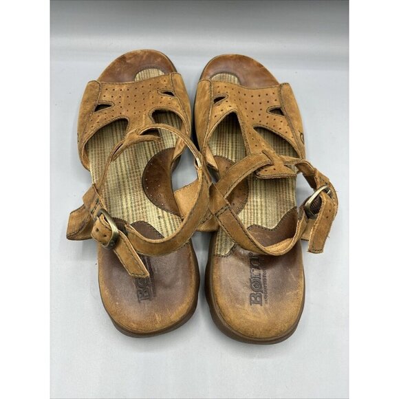 BORN Women’s Sandals Sz 9 Brown Leather Slingback Comfort Casual Summer - Picture 4 of 5